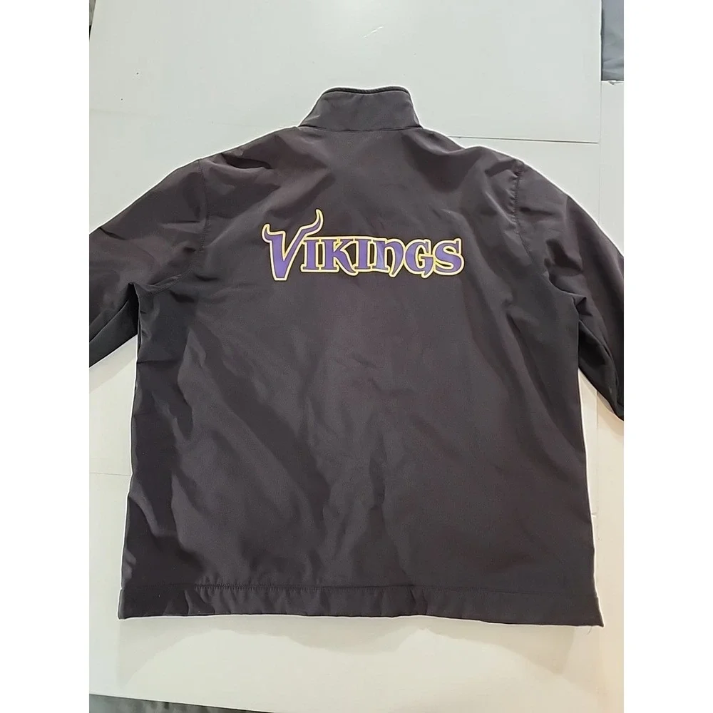 NFL Minnesota Vikings G-III Softshell Jacket Mens XXL Purple Black Full Zip Coat